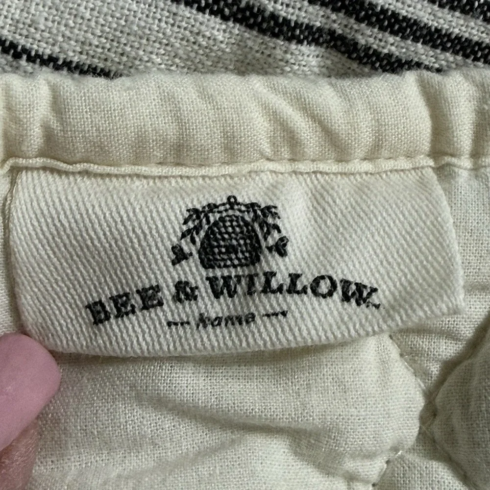 Bee And Willow Colcha Matrimonial Queen Quilt Stripe Linen Look Farmhouse Cotton